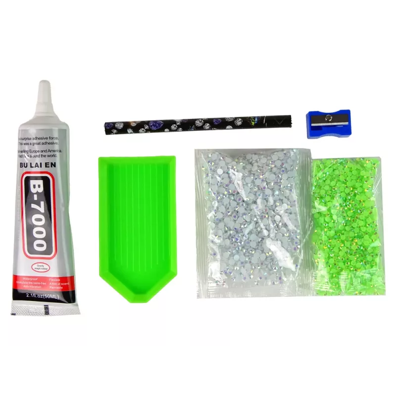 LEAN TOYS kreatívna sada jednorožec DIY diamanty kryštály zelená