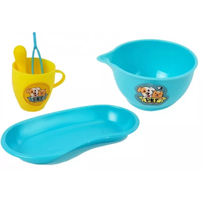 LEAN TOYS zubársky set pre psov, malý lekársky kufrík. zubná kefka. vytlačená zubná pasta.