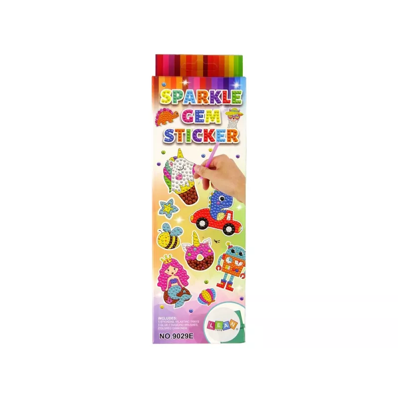 LEAN TOYS diamantové vyšívanie samolepky zvieratá záhrada dúha mozaika