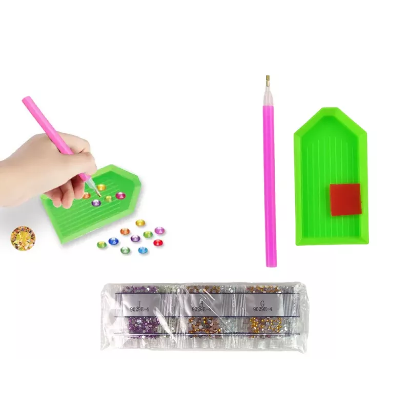 LEAN TOYS diamantové vyšívanie samolepky zvieratá záhrada dúha mozaika