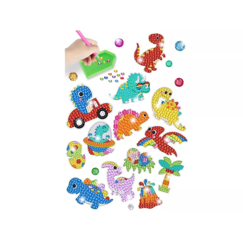 LEAN TOYS diamantové vyšívanie samolepky dinosaury mozaika