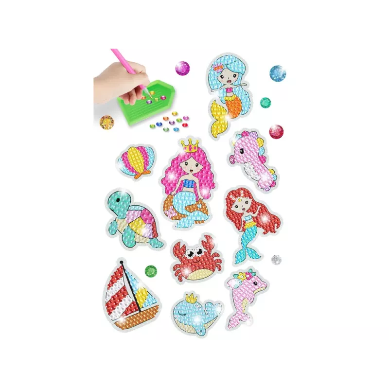 LEAN TOYS diamantové vyšívanie samolepky morský svet zvieratá mozaika