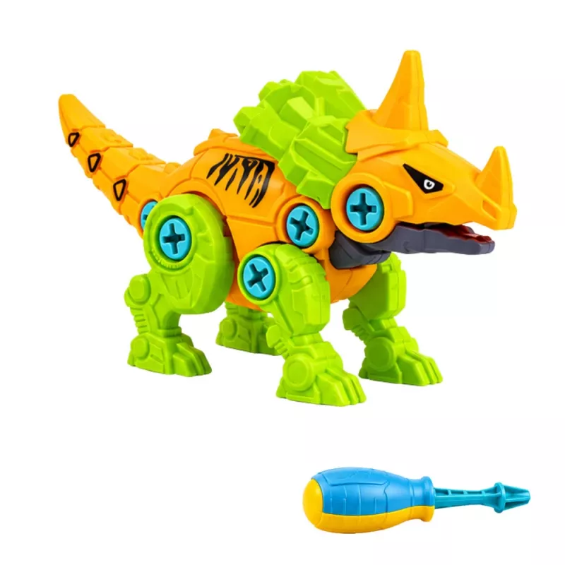 LEAN TOYS dinosaurus stavebné kocky skrutkovacia sada so skrutkovačom 4-in-1