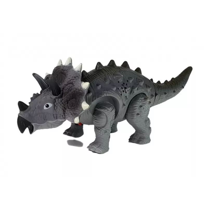 LEAN TOYS dinosaurus na batérie Triceratops sivý