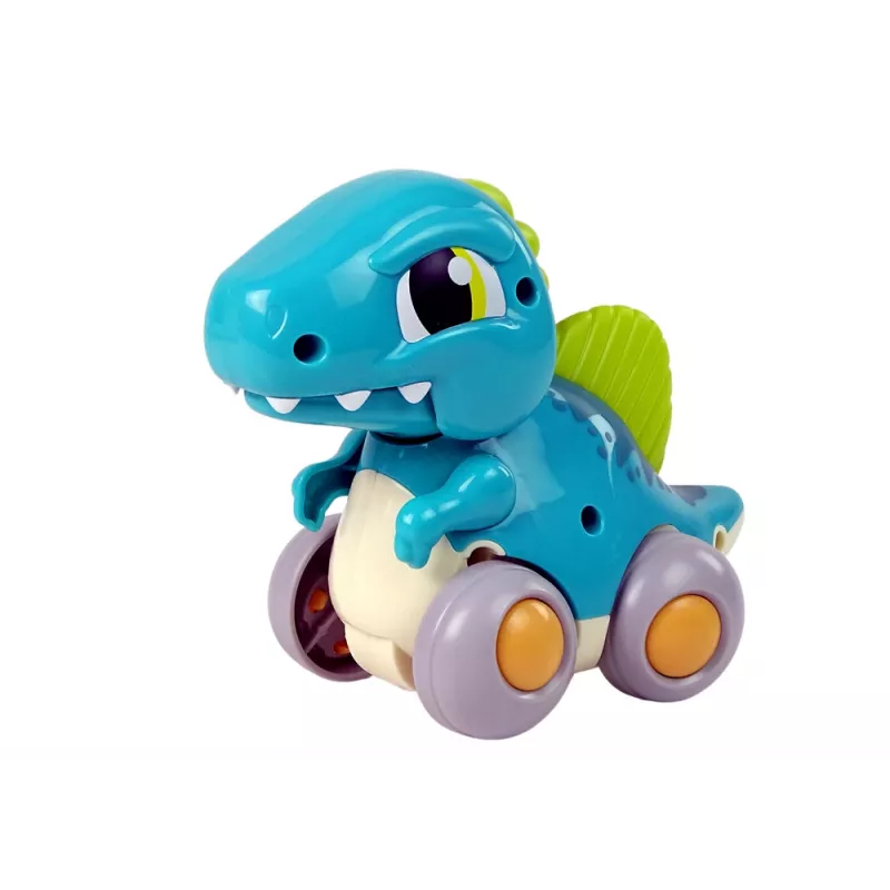 LEAN TOYS Dinosaurus na kolieskach, modrá figúrka