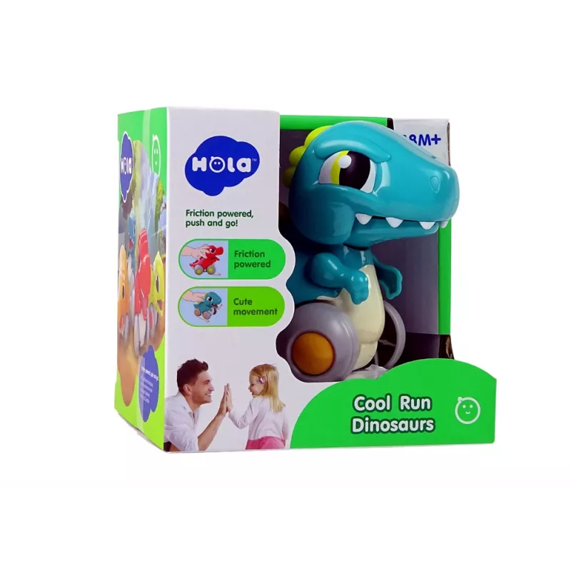 LEAN TOYS Dinosaurus na kolieskach, modrá figúrka