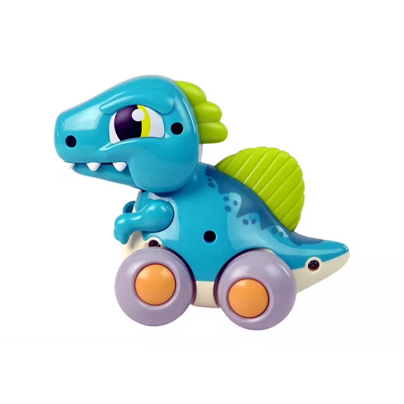 LEAN TOYS Dinosaurus na kolieskach, modrá figúrka
