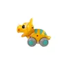 LEAN TOYS Dinosaurus na kolieskach, žltý Triceratops, figúrka