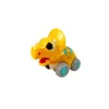 LEAN TOYS Dinosaurus na kolieskach, žltý Triceratops, figúrka