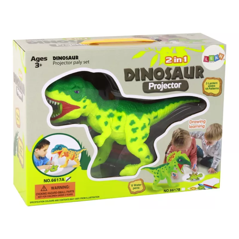 LEAN TOYS dinosaurus projektor so fixkami a šablónami