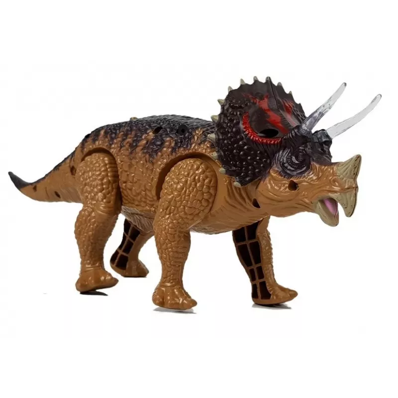LEAN TOYS Dinosaurus Triceratops na batérie žltý