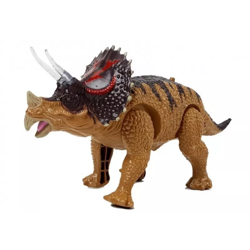 LEAN TOYS Dinosaurus Triceratops na batérie žltý