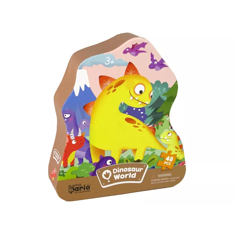 LEAN TOYS Dinosaur Volcano Puzzle 48 dielov