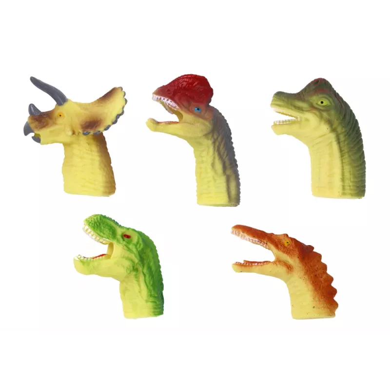 LEAN TOYS dinosaurus gumené senzorické prstové bábky