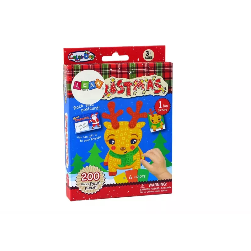 LEAN TOYS DIY farebná mozaika, vianočný sob, sada na skladanie