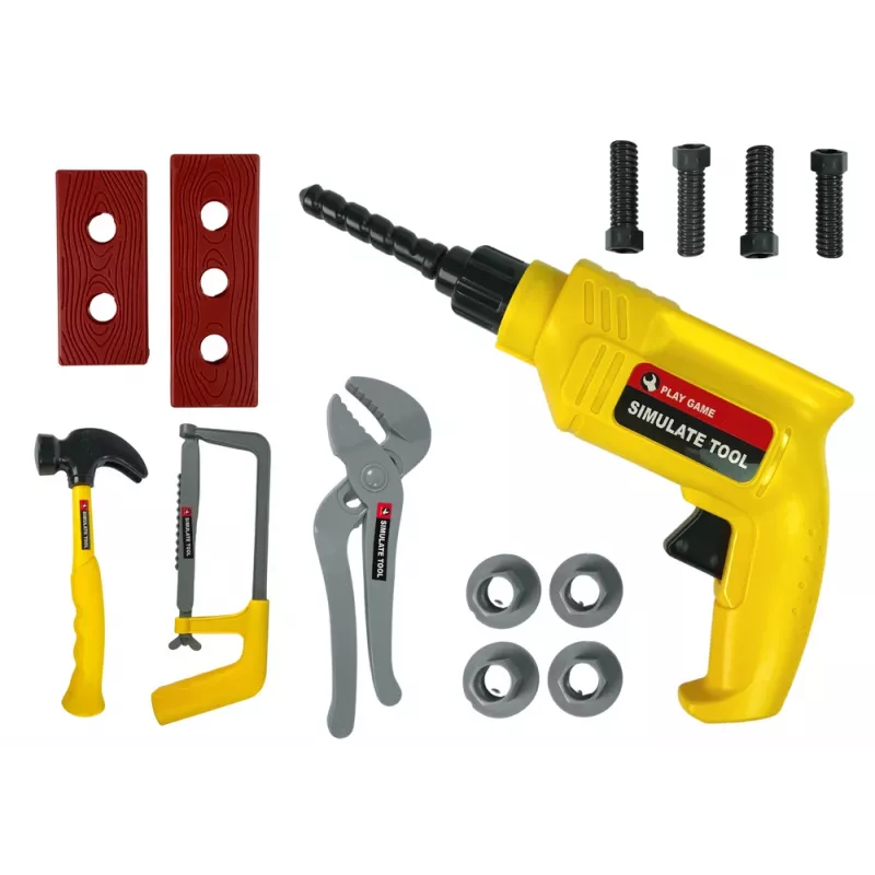 LEAN TOYS DIY sada vŕtačka kladivo skrutkovač