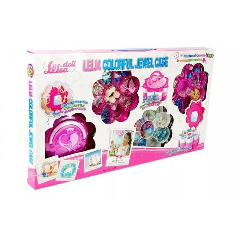 LEAN TOYS DIY súprava korálok na šperky skladacie zrkadlo s boxom