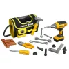 LEAN TOYS DIY sada taška na náradie pre akumulátorový vŕtačkový skrutkovač, 600D polyester, čierna s červenými akcentmi