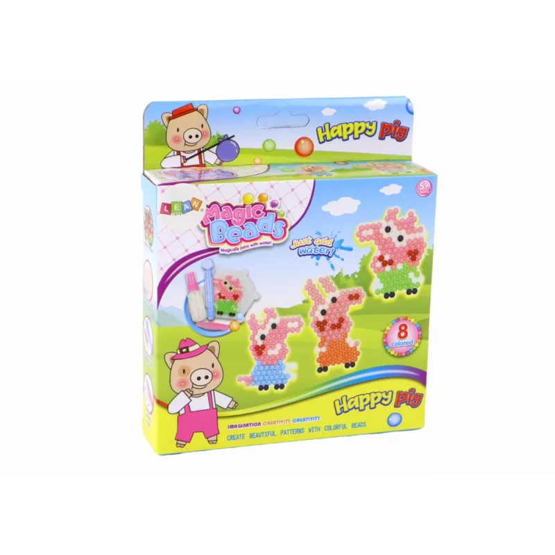 LEAN TOYS DIY Sada magických vodných korálok 8 farieb prasiatok