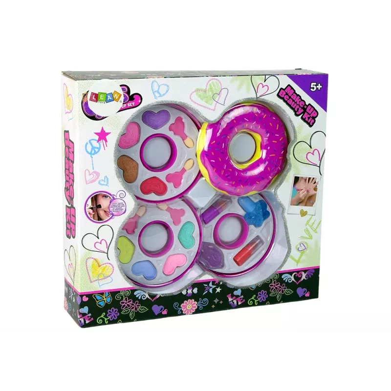 LEAN TOYS Paleta očných tieňov a rúžu donut pre deti