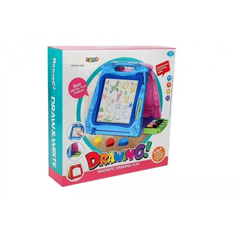 LEAN TOYS obojstranná kresliaca tabuľa s fixkami a magnetmi