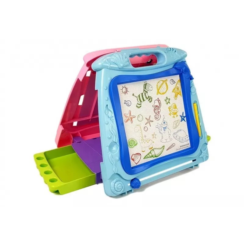 LEAN TOYS obojstranná kresliaca tabuľa s fixkami a magnetmi