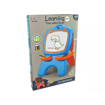 LEAN TOYS obojstranná magnetická kriedová tabuľa s modrými a červenými predlohami