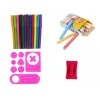 LEAN TOYS obojstranná magnetická kriedová tabuľa ružová predlohy