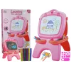 LEAN TOYS obojstranná magnetická kriedová tabuľa ružová predlohy
