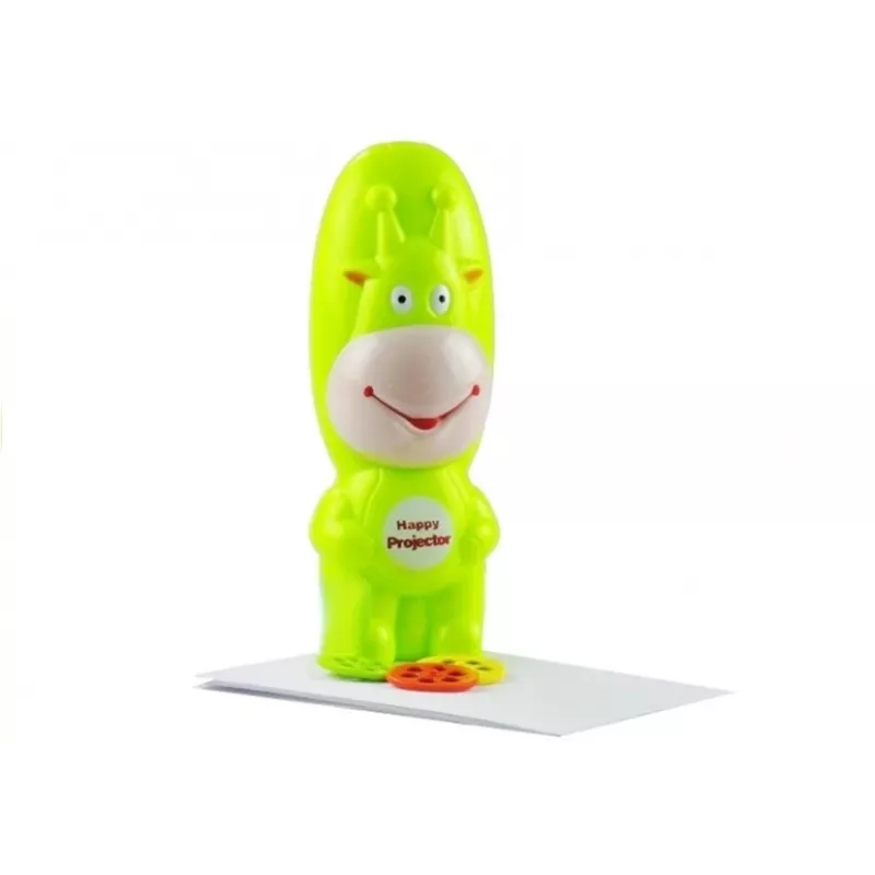 LEAN TOYS kresliaci projektor krava 3 disky fixka zelený 3v1