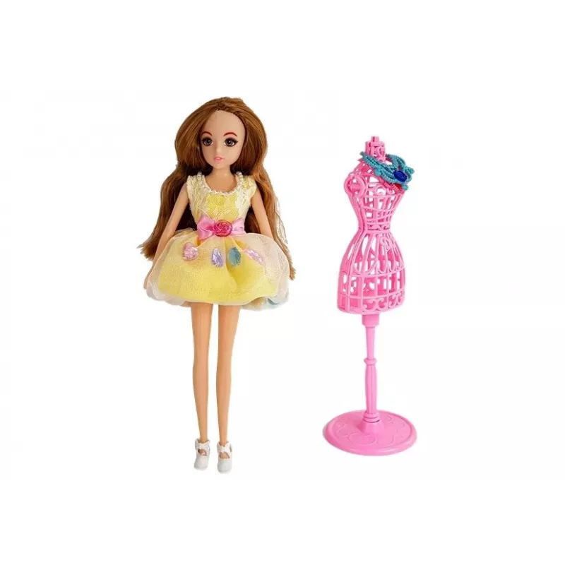 LEAN TOYS Šatňa so svetlom a zrkadlom pre 26 cm bábiky - súprava šiat a doplnkov