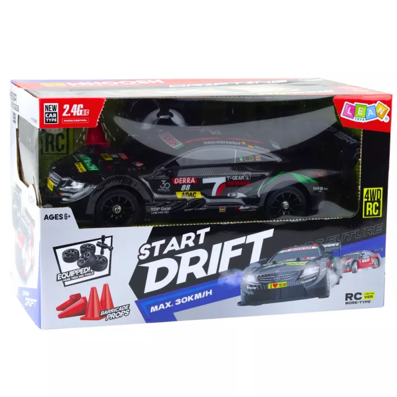 LEAN TOYS Drift Car RC čierna Carbon 30 km/h 1:16
