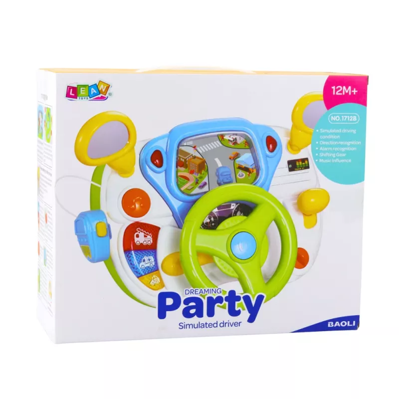 LEAN TOYS jazdný simulátor vzdelávací volant s interaktívnymi zvukmi a svetlami