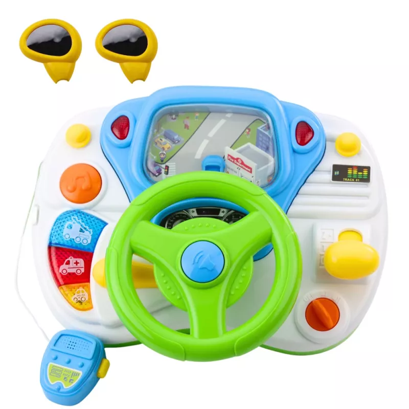 LEAN TOYS jazdný simulátor vzdelávací volant s interaktívnymi zvukmi a svetlami