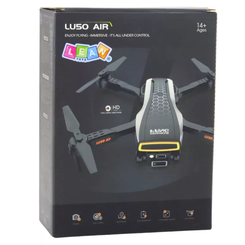 LEAN TOYS Dron LU50 Air duálna kamera HD MV video LED svetlá App
