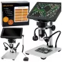 LEAN TOYS edukačný digitálny mikroskop diaľkový ovládač káblový 1200X LCD 7 palcov HD kamera