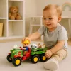 LEAN TOYS vzdelávací interaktívny traktor pre deti so zvieratkami, svetlami a zvukmi