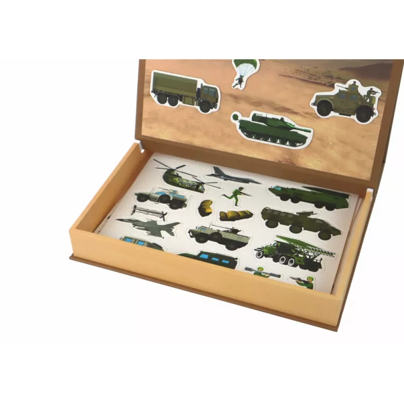 LEAN TOYS vzdelávacie magnetické puzzle sada - téma pozemná vojna