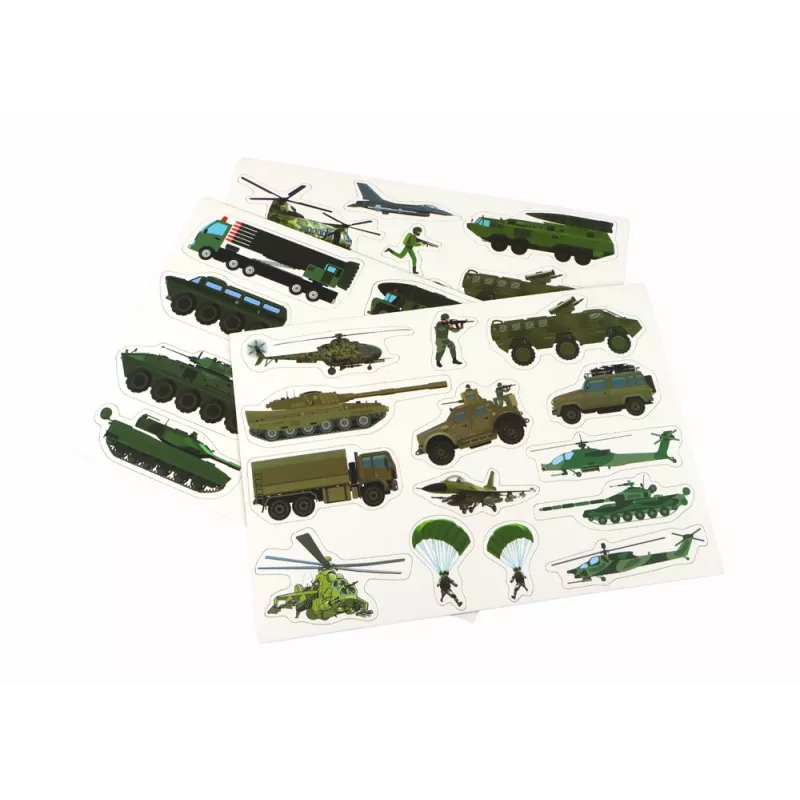 LEAN TOYS vzdelávacie magnetické puzzle sada - téma pozemná vojna