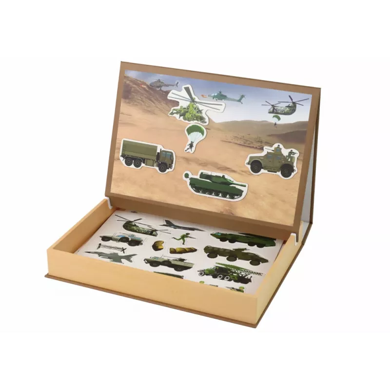 LEAN TOYS vzdelávacie magnetické puzzle sada - téma pozemná vojna