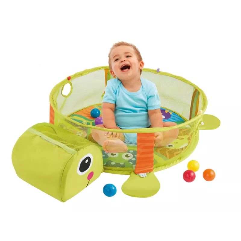 LEAN TOYS vzdelávacia podložka s korytnačou ohrádkou loptičky pre bábätká