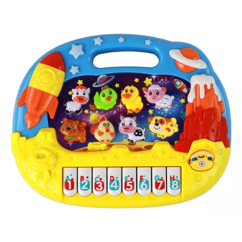 LEAN TOYS vzdelávací klavír angličtina zvieratá vesmír