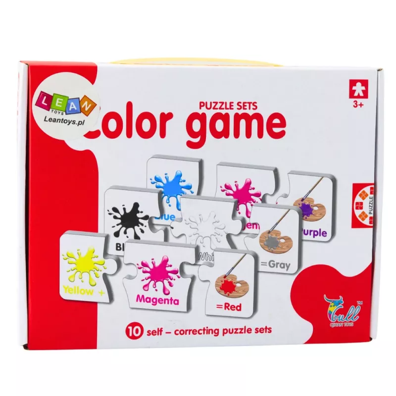 LEAN TOYS Vzdelávacie puzzle Farby v angličtine 10 spojení