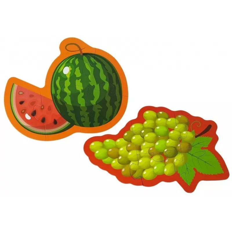LEAN TOYS Vzdelávacie puzzle pre bábätká Ovocie 5 dielov 40 dielov