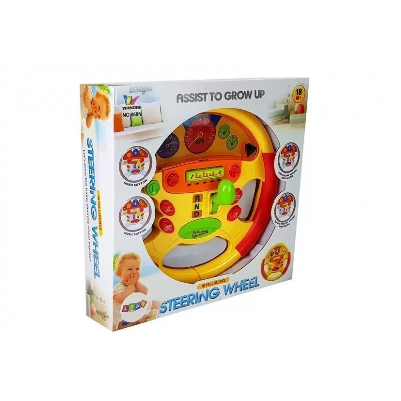 LEAN TOYS Vzdelávací volant pre bábätká so zvukovými a svetelnými efektmi