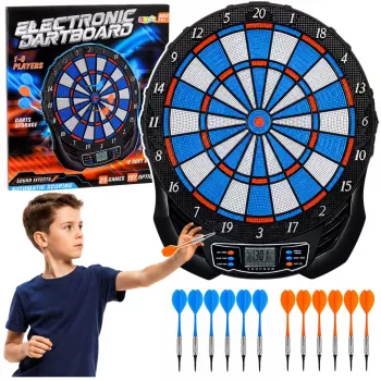 LEAN TOYS elektronický LCD terč na šípky arkádová hra 25 hier 176 variantov