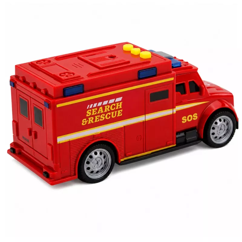 LEAN TOYS záchranárske vozidlo sanitka svetlo zvuk červená 1:32