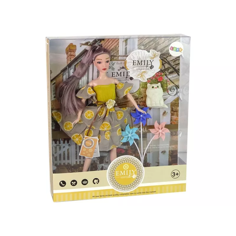 LEAN TOYS Bábika Emily s veternou mačkou pre deti