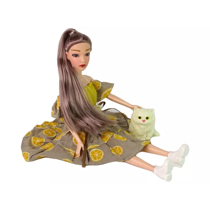 LEAN TOYS Bábika Emily s veternou mačkou pre deti