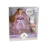 LEAN TOYS Bábika Emily dlhovlasá biela mačka
